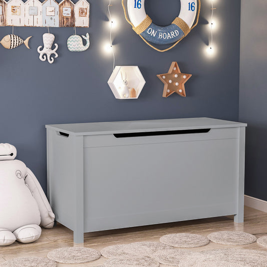 Kids Wooden Toy Box Storage - Grey