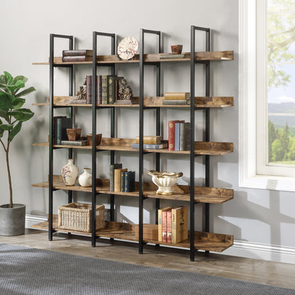 Vintage Metal Frame Bookshelf - Brown