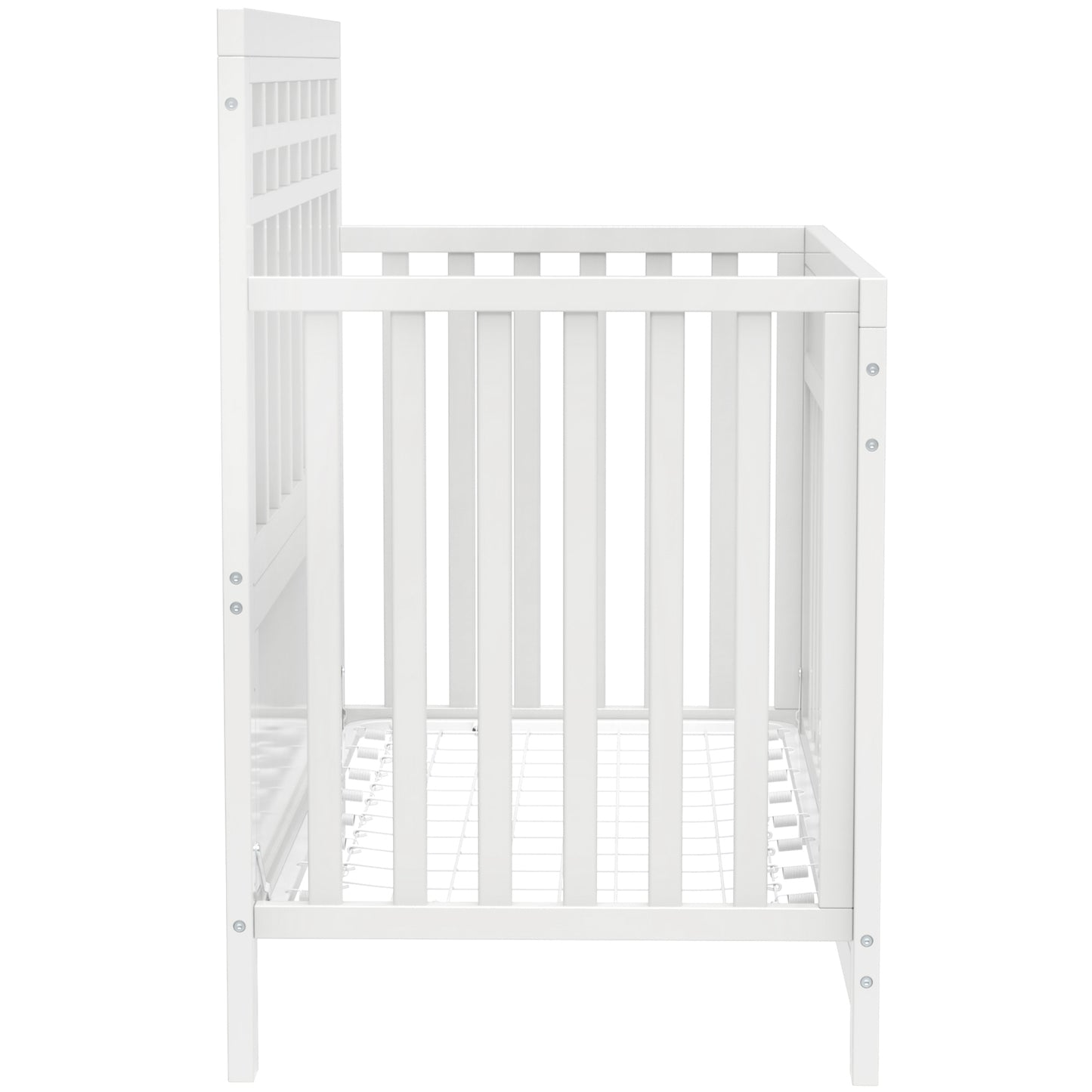 Baby Safe Crib Pine Solid Wood Non-Toxic  - White