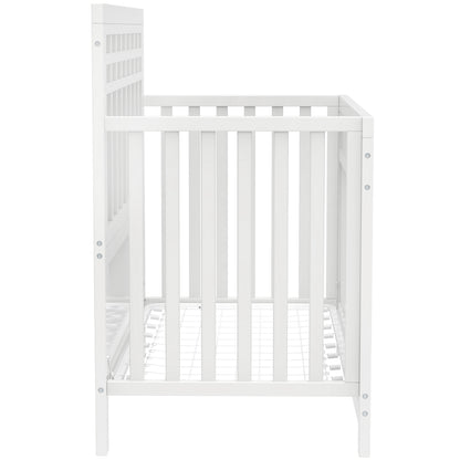 Baby Safe Crib Pine Solid Wood Non-Toxic  - White