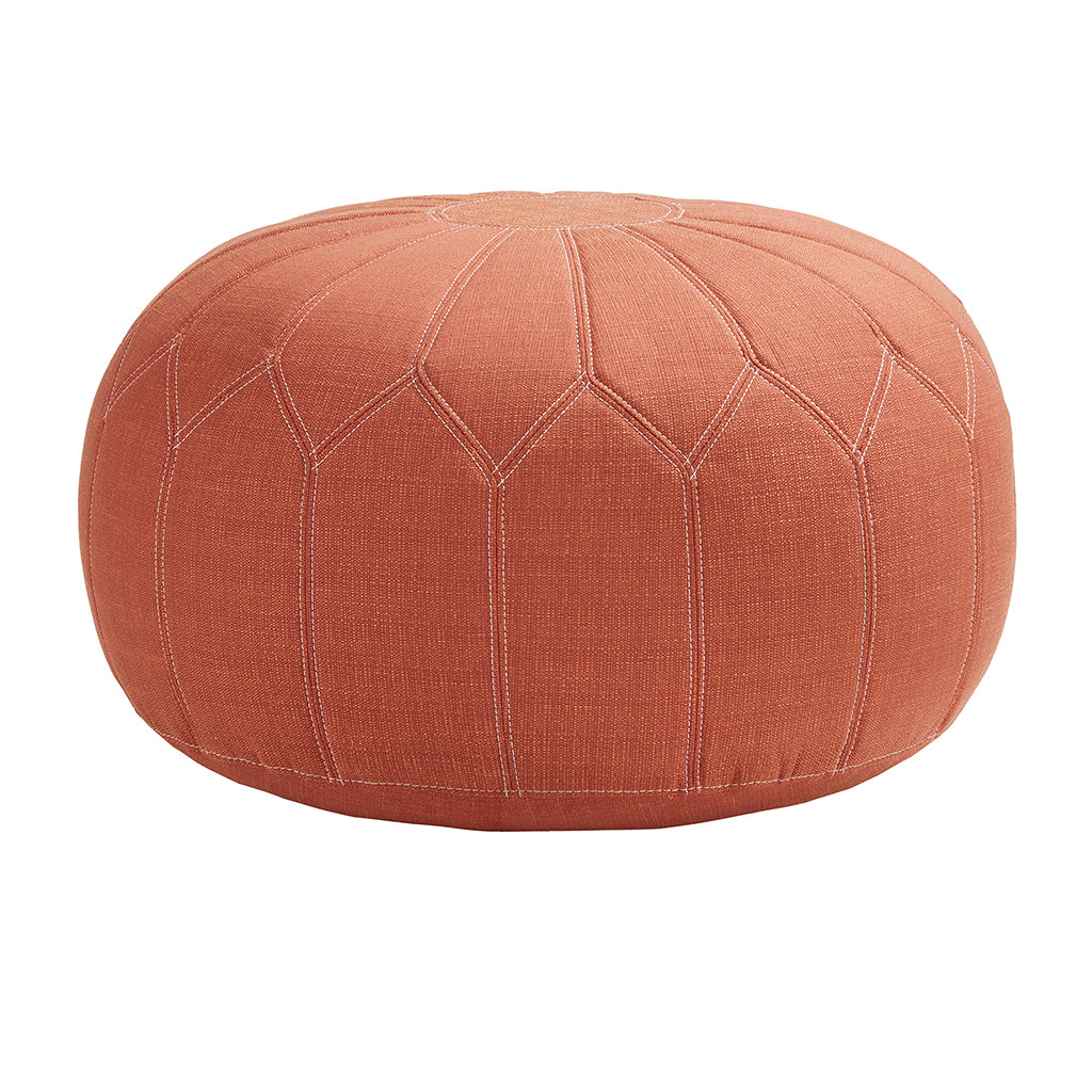 Kelsey Round Cushion Ottoman - Orange