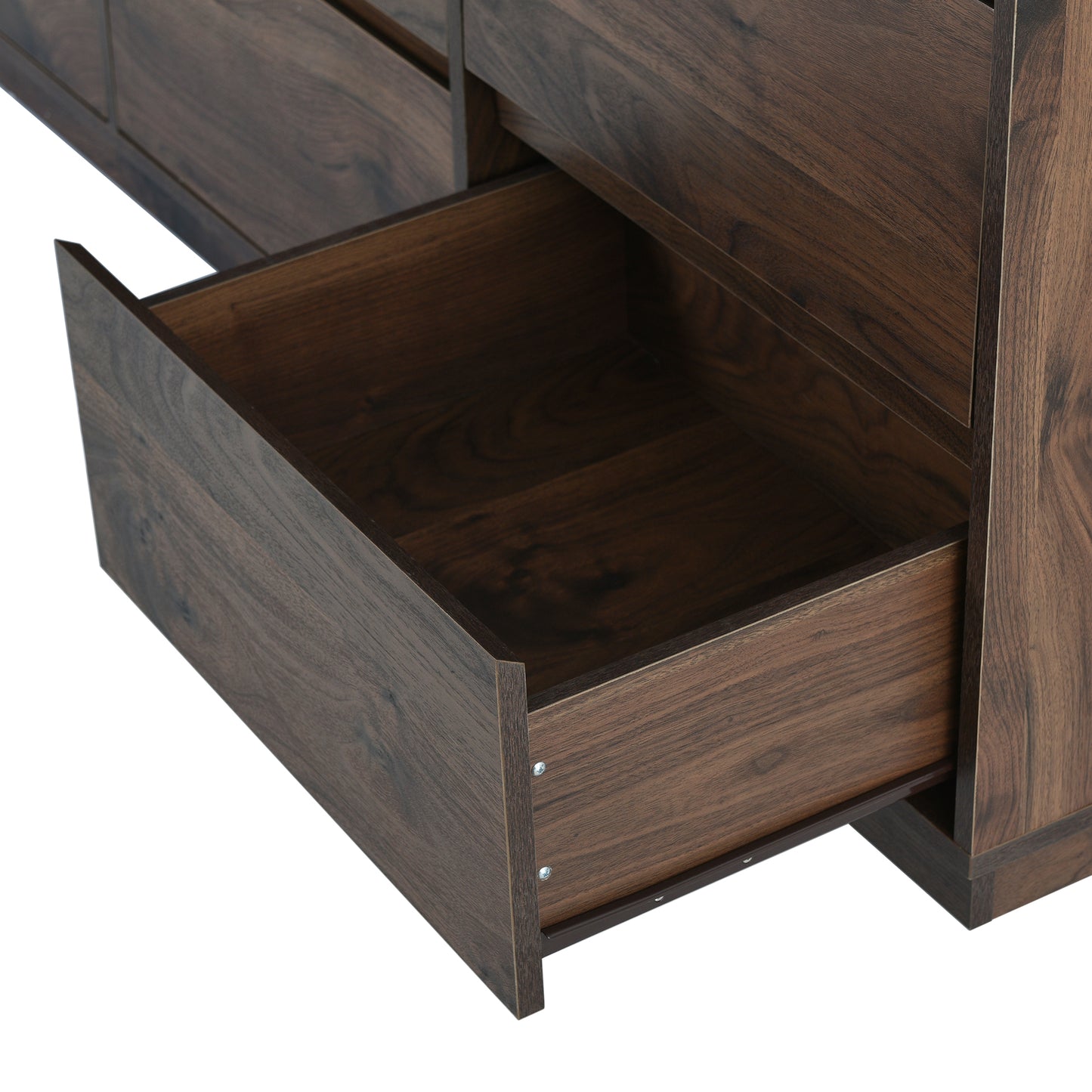 Elegant Retro 9-Drawer Dresser in Rich Dark Brown