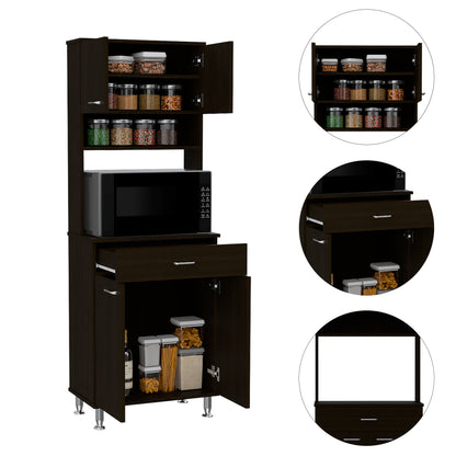 Pure Kitchen Pantry with Countertop - Black
