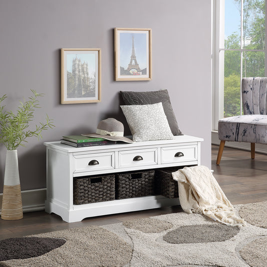 Elegant Essence Wood Storage Bench