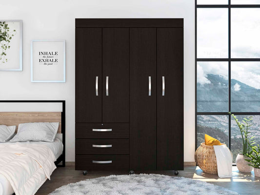 Vista Noir 3-Drawer Wardrobe