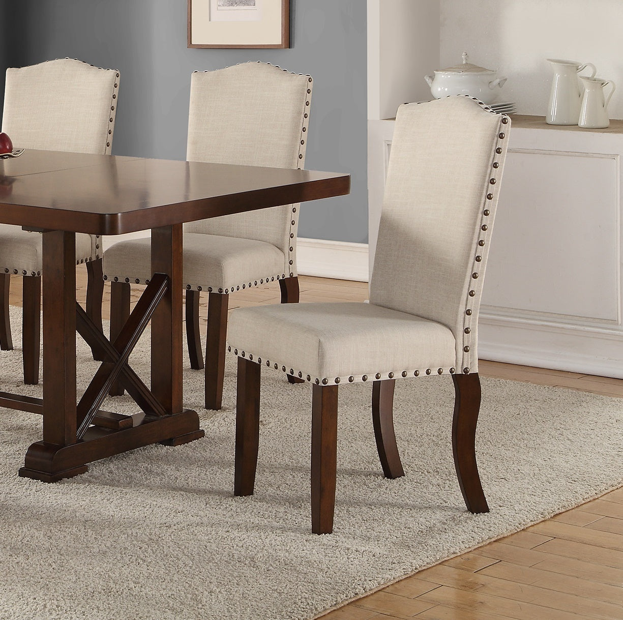 Ferna Upholstered Dining Chairs (Set of 2) - Cream