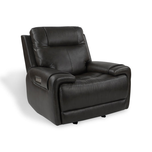 Trevor Triple Power Genuine Leather Recliner - Black