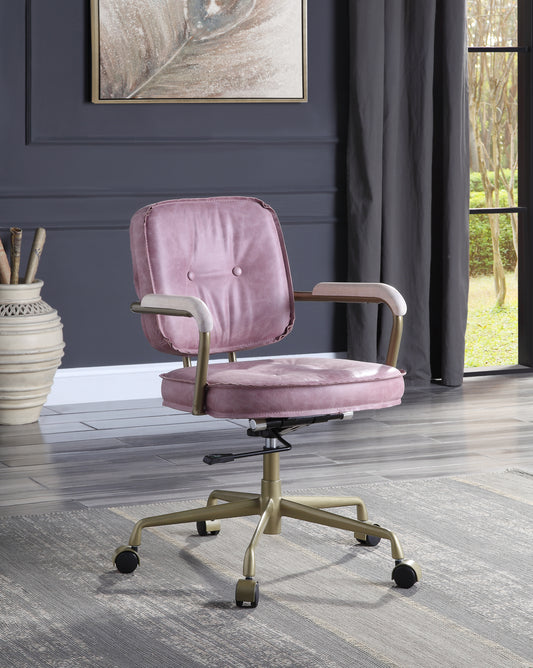 Pink Lux Leather Office Chair