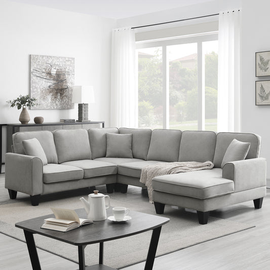 Elegant Comfort U-Shape Sectional Sofa Set