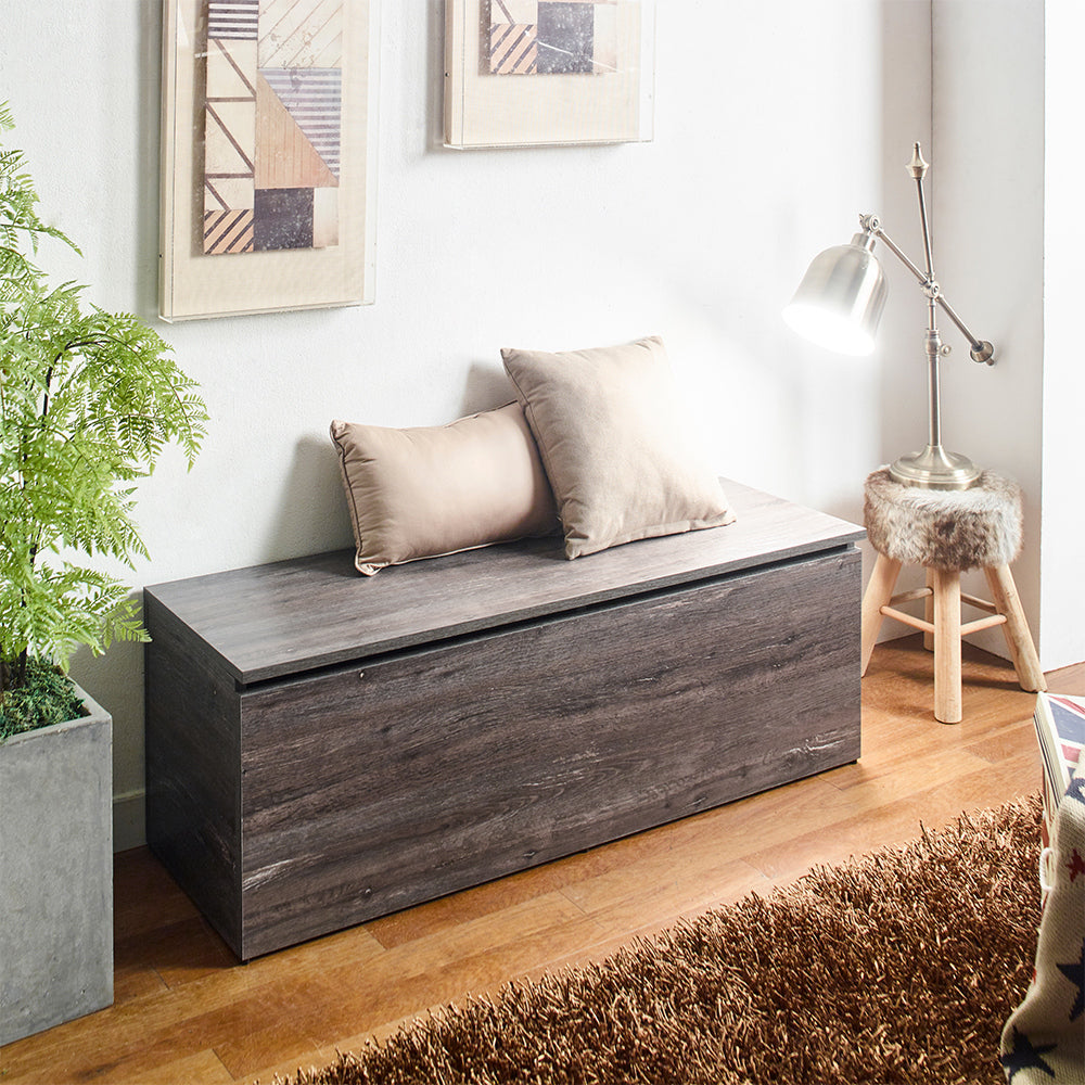 Farmhouse Storage Bench - Gray