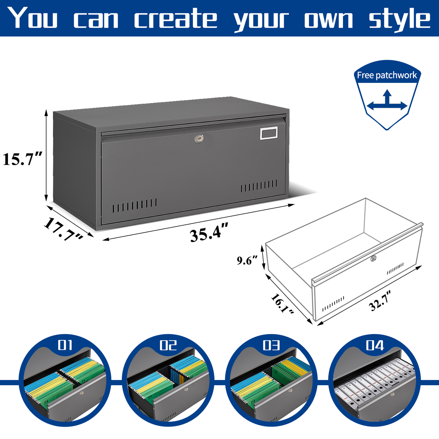 Vault File Cabinet with Key Lock