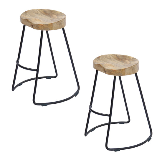 Faye 30 " Wood Industrial Bar Stool  - Set of 2