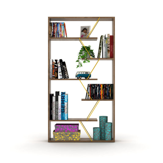 Urban Edge Bookcase - Walnut/Yellow