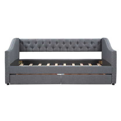 Enzo Twin Size Daybed with Drawers - Gray