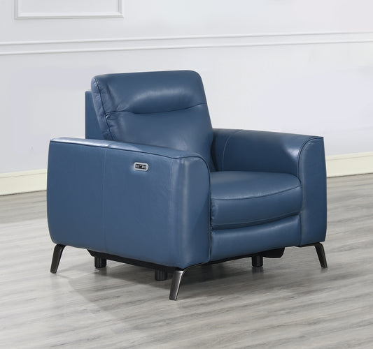 Wall B Ocean Blue Leather Reclining Chair
