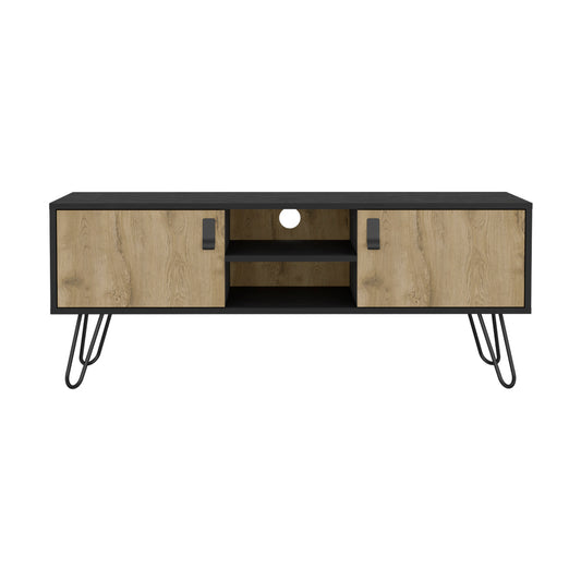 Adena TV Stand - Black/Macadamia