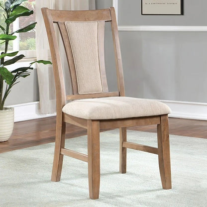 Tricia Wooden Dining Chair (Set of 2) - Natural+Beige