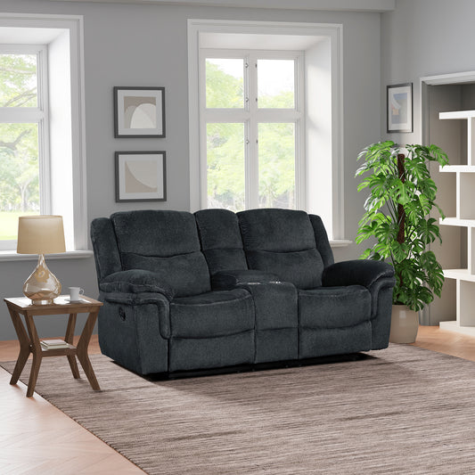 Venassa Manual Reclining Sofa with  Storage - Dark Blue