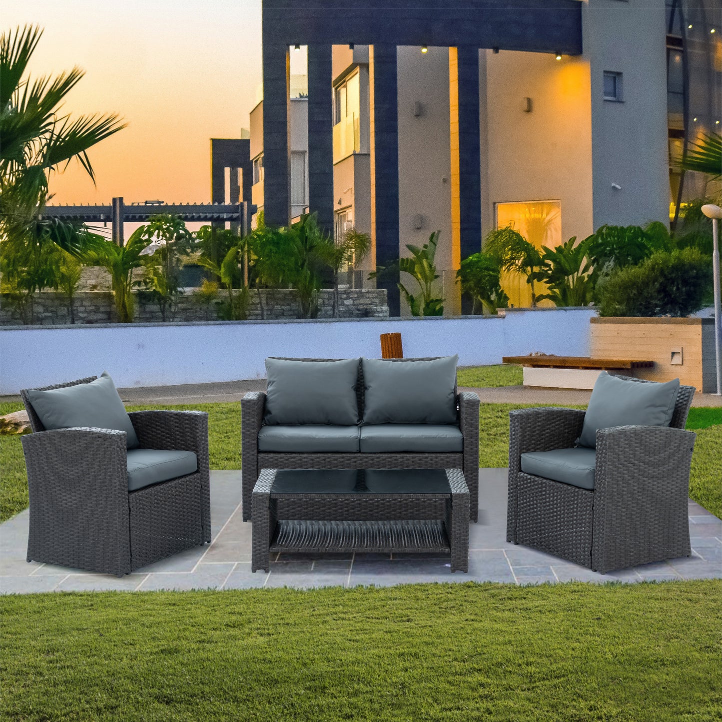 Moray 4 Pc Outdoor Patio Seating Set