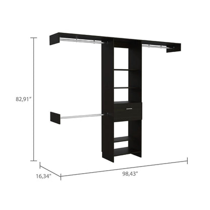 Blackwood 1-Drawer 4-Shelf Closet System