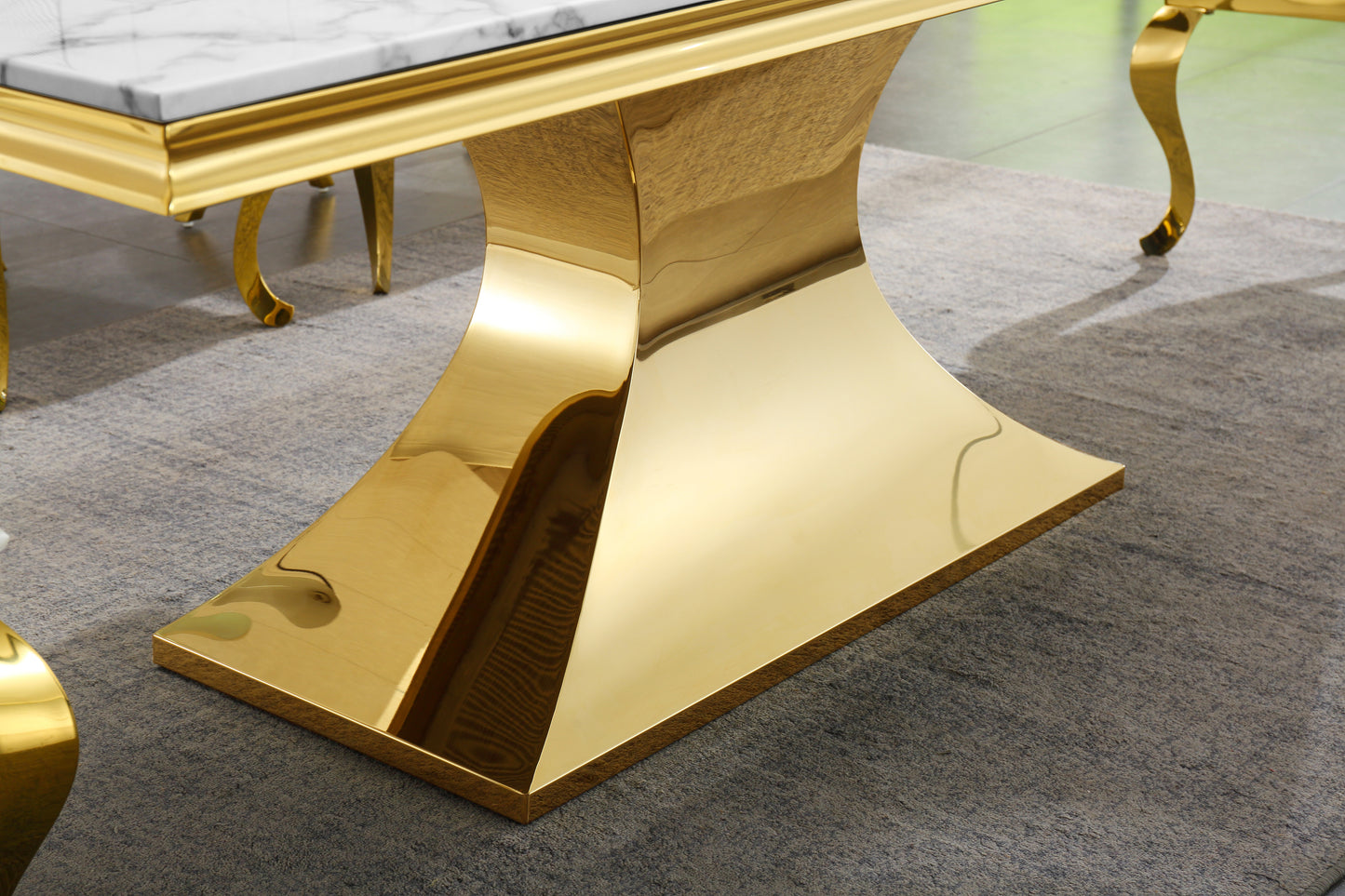 Golden Reflections Marble Dining Table