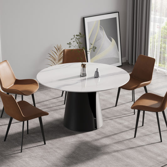 Elegant Round Carbon Steel Dining Table