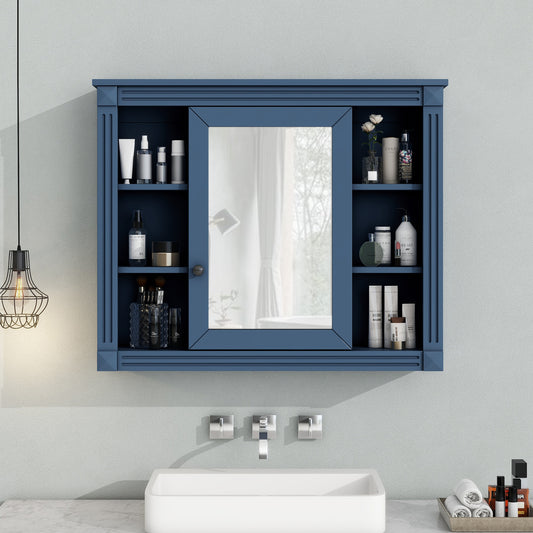 Royal Blue Wall Mounted Bathroom Storage Cabinet