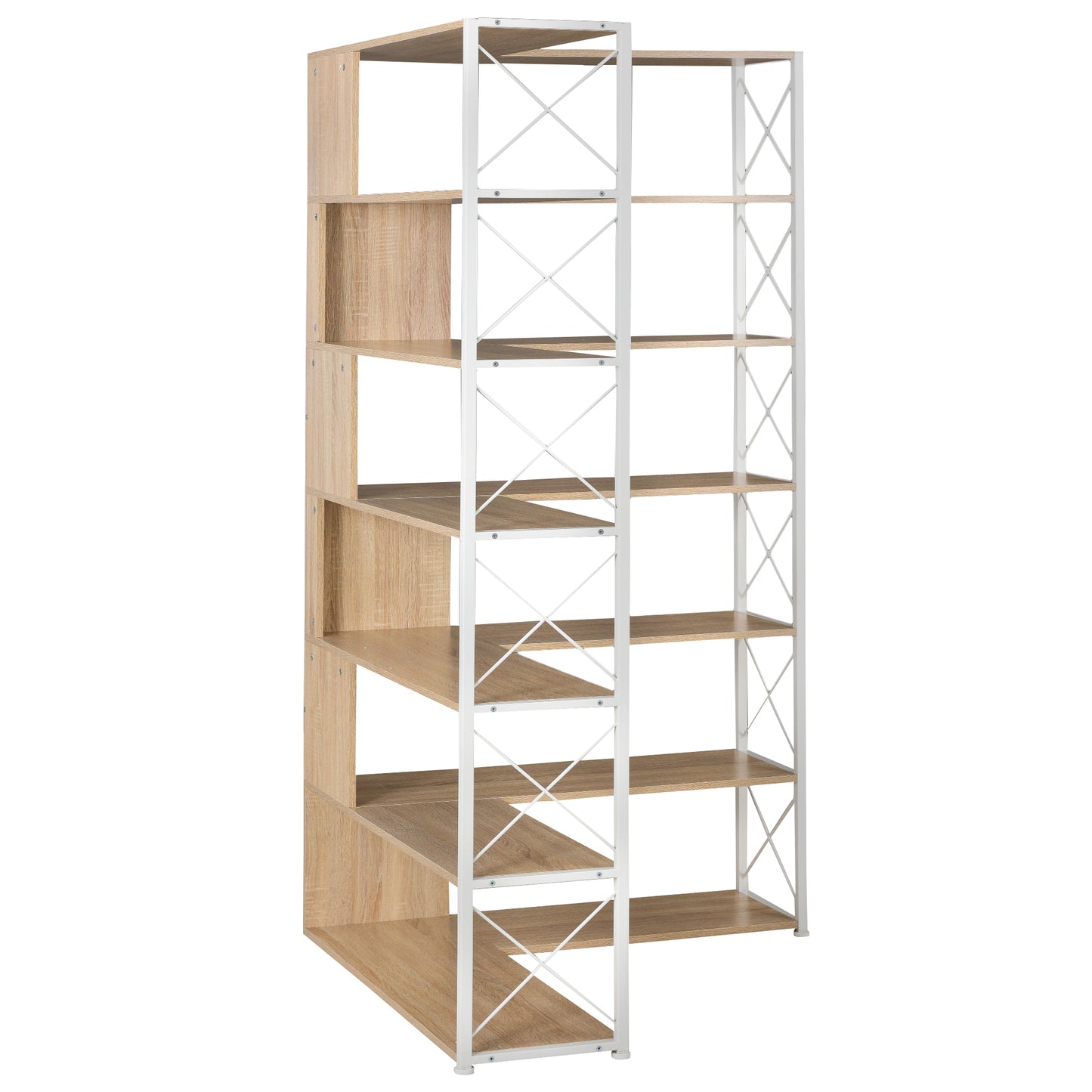 L-Shaped Corner Bookcase - Oak