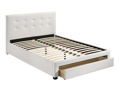 Elegant Dreams Full Size White Leather Storage Bed