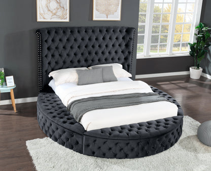 Hazel Queen Size Tufted Storage Bed - Black