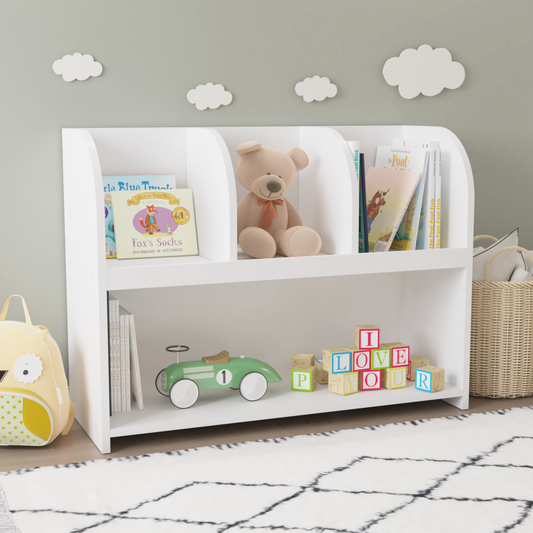 Kids Bookcase with 4 Compartments