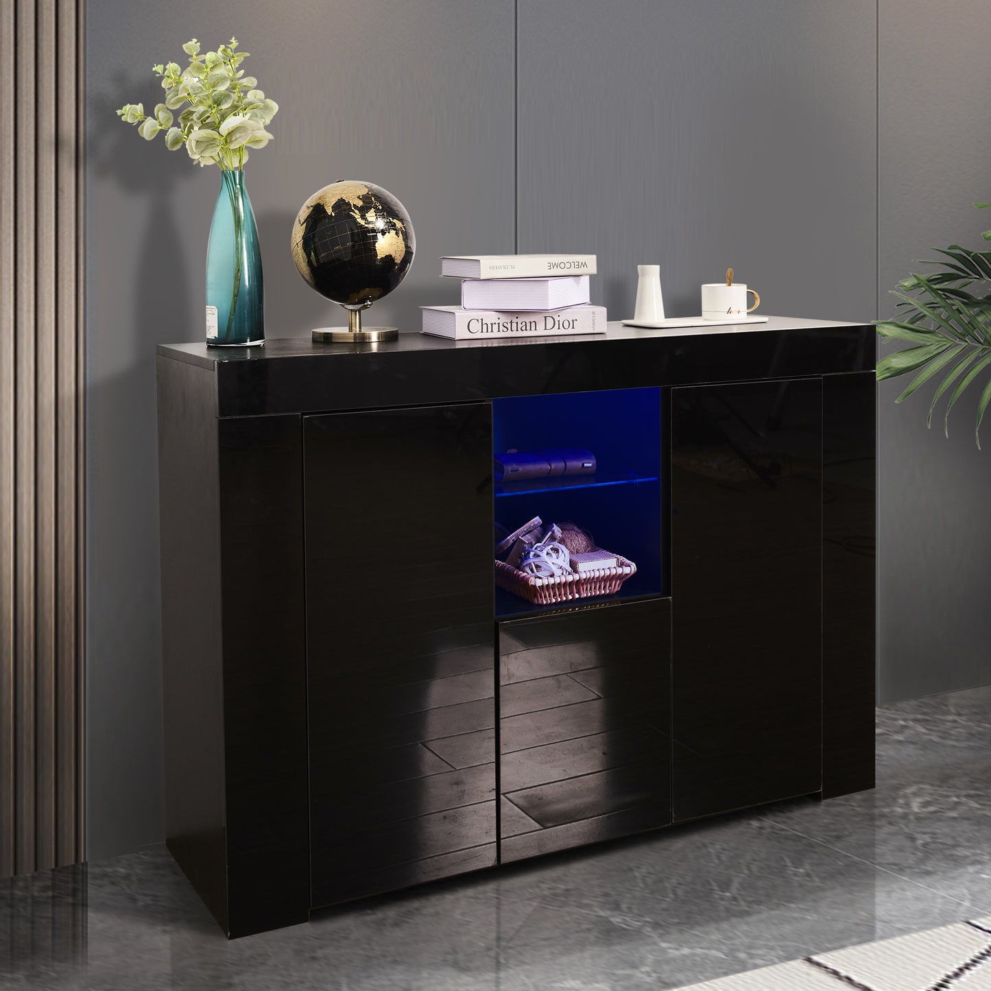 Glowing Harmony: LED-Lit Kitchen Sideboard