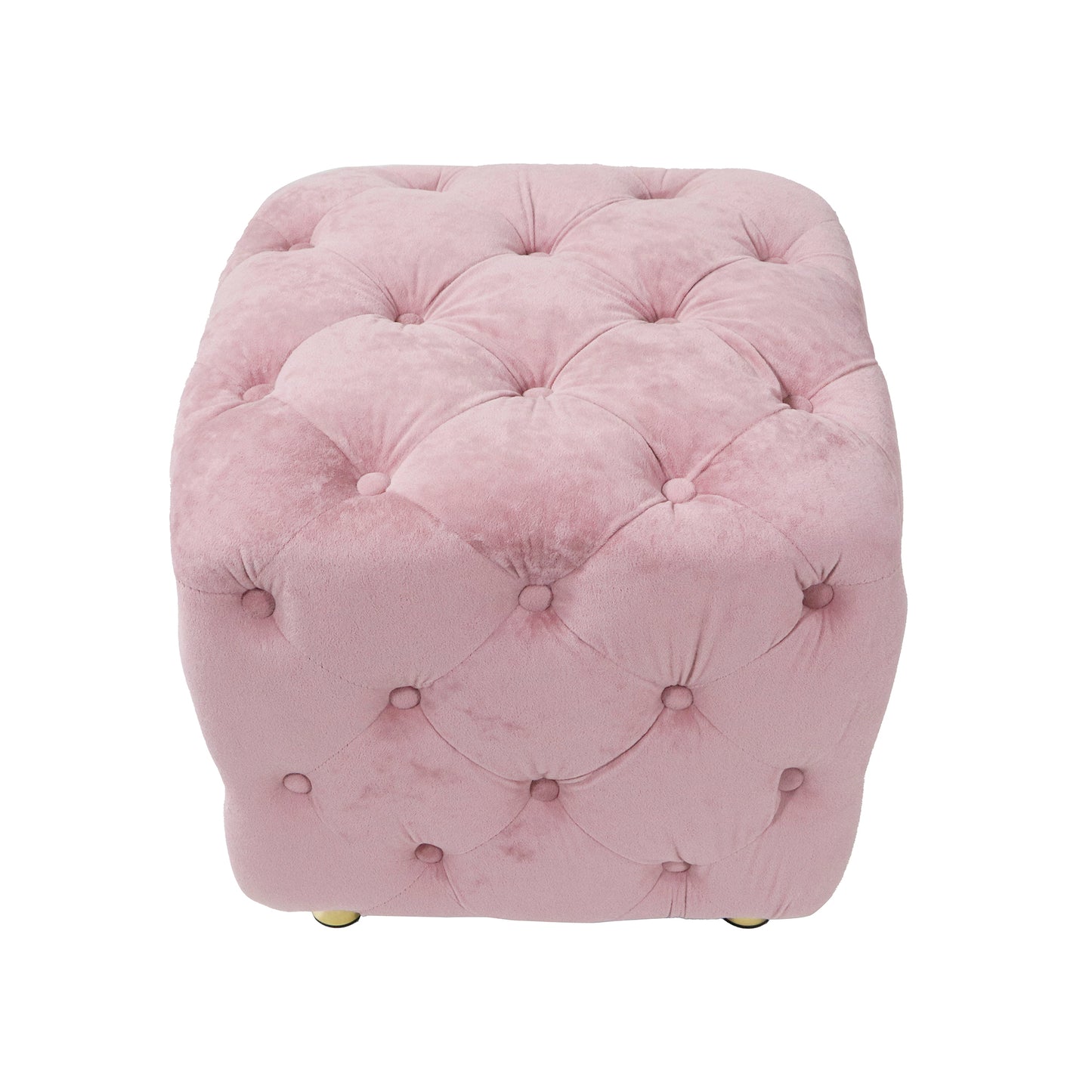 Velvet Upholstered Vanity Seat - Pink