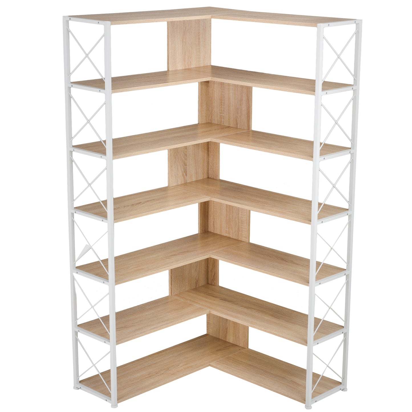 L-Shaped Corner Bookcase - Oak