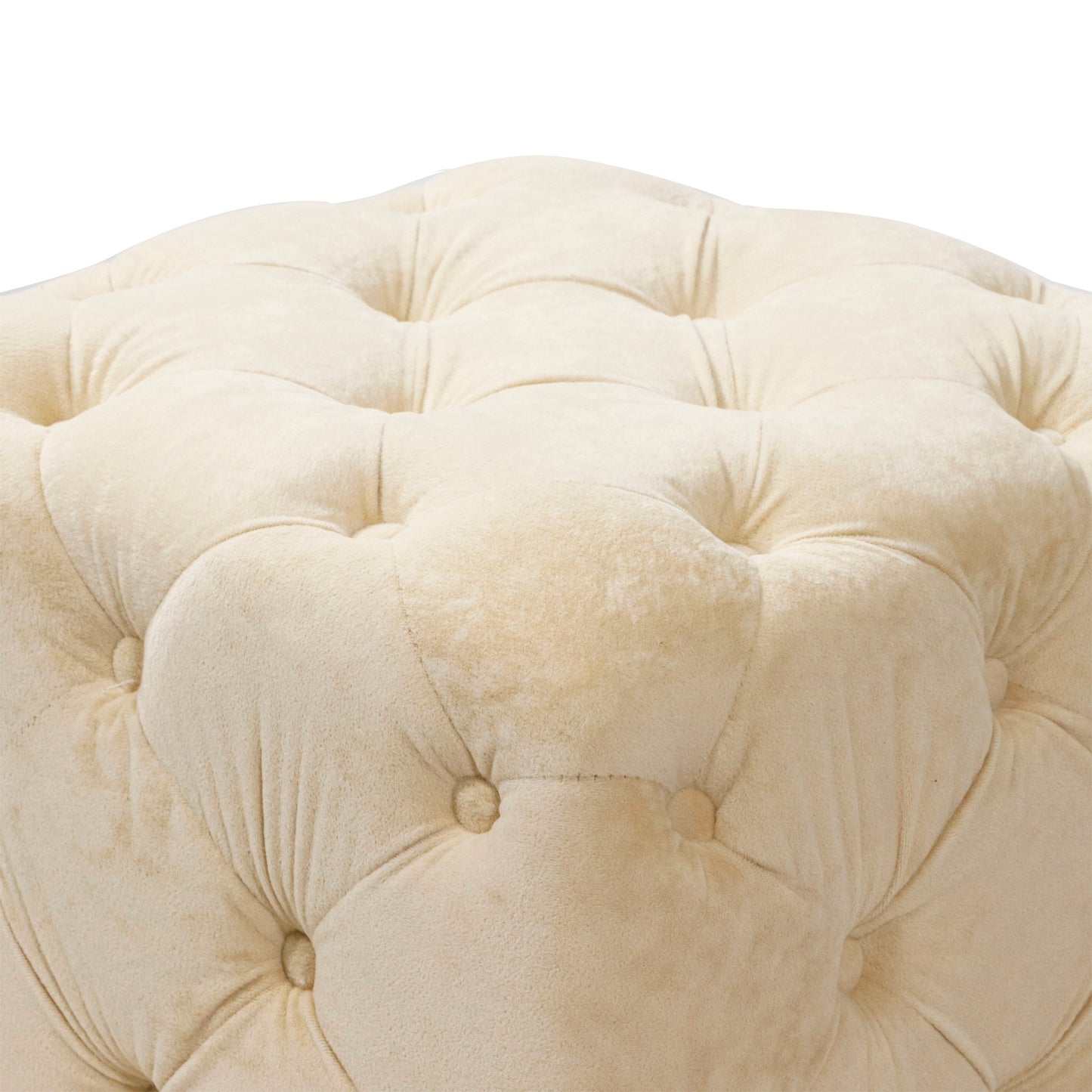 Velvet Upholstered Vanity Seat - Beige