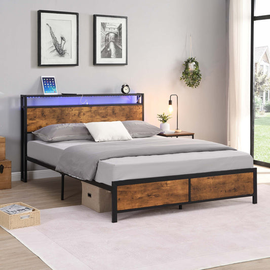 Rustic Glow Queen Bed Frame