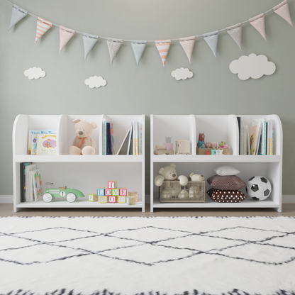 Kids Bookcase with 4 Compartments