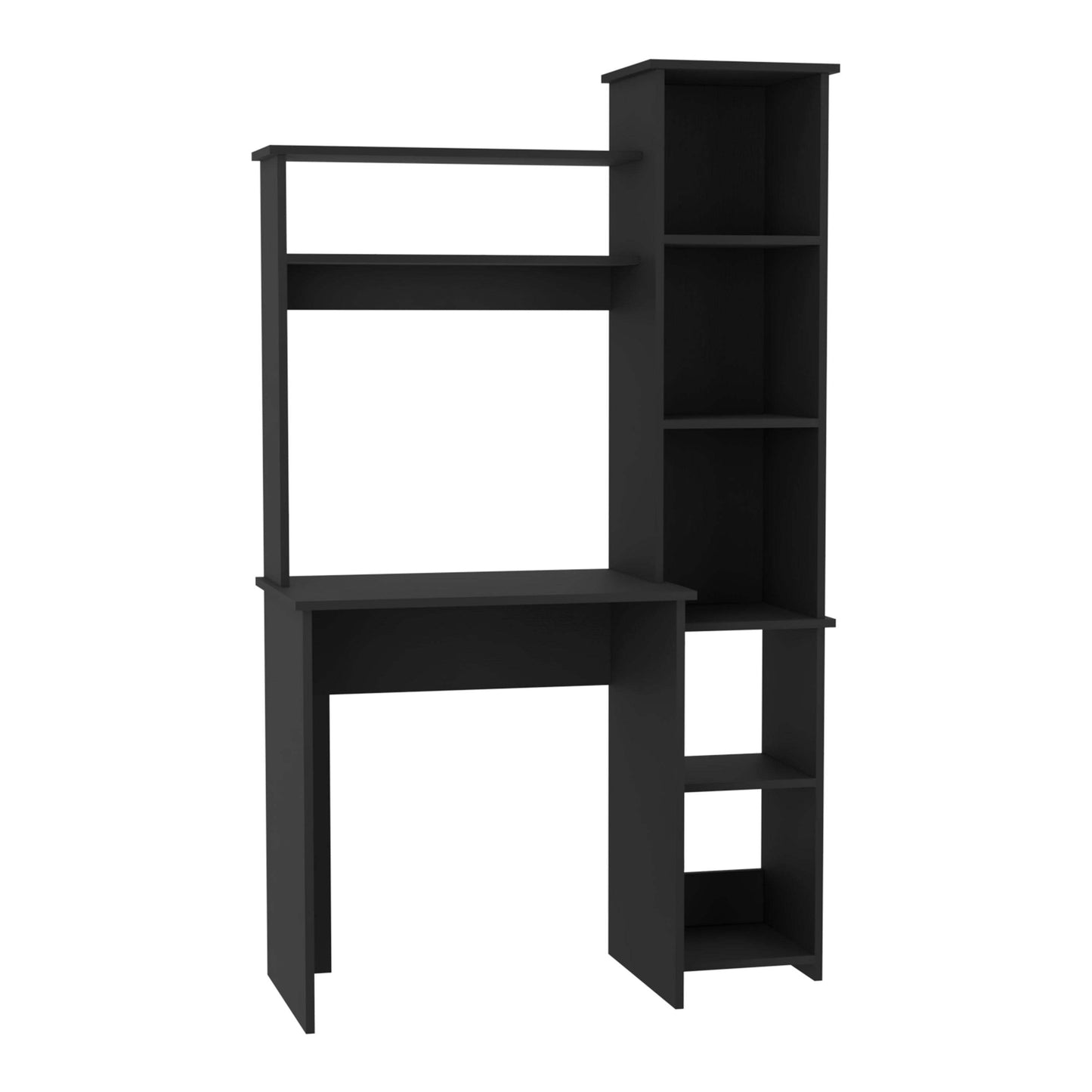 Detroit 2 Piece Office Set, Dozza Bookcase + Aramis Desk - Black