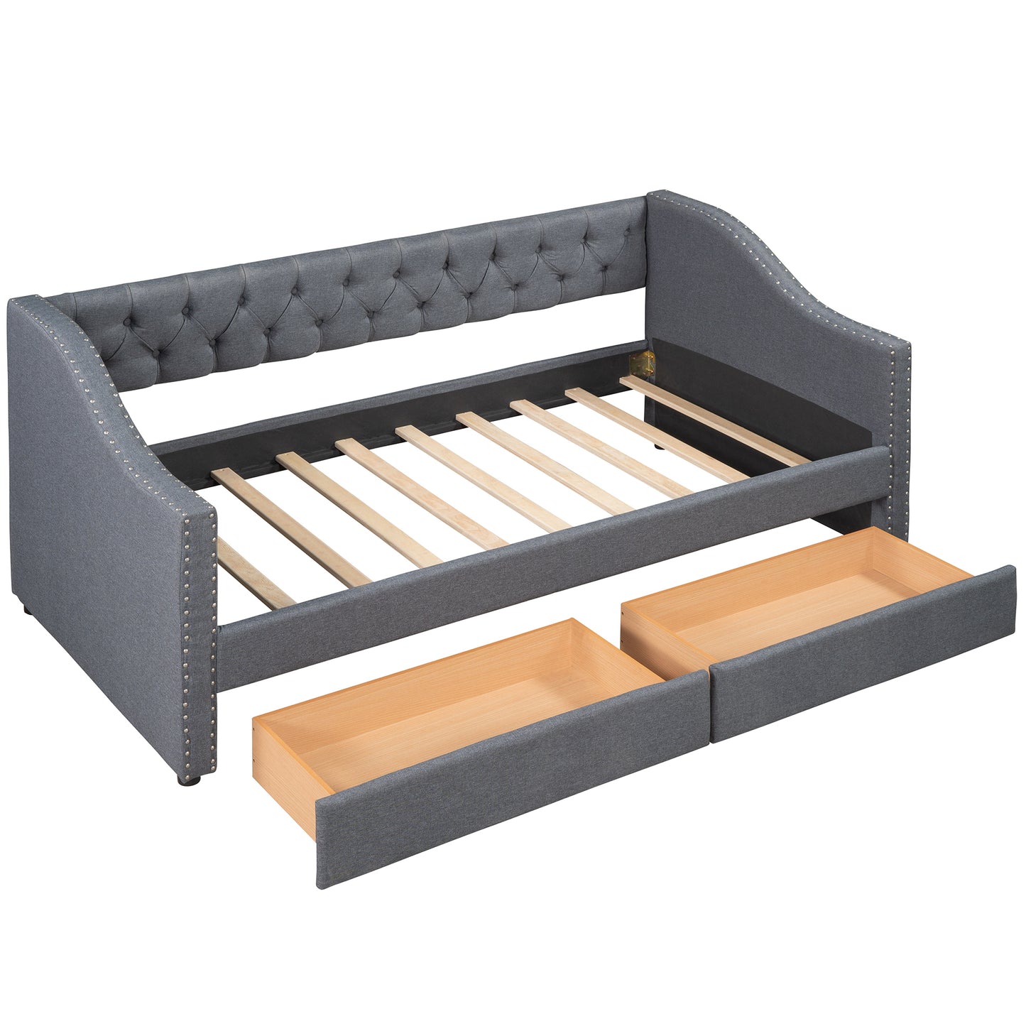 Enzo Twin Size Daybed with Drawers - Gray