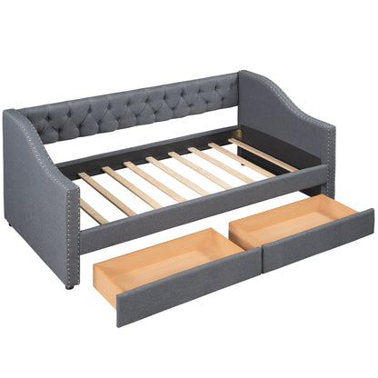 Enzo Twin Size Daybed with Drawers - Gray