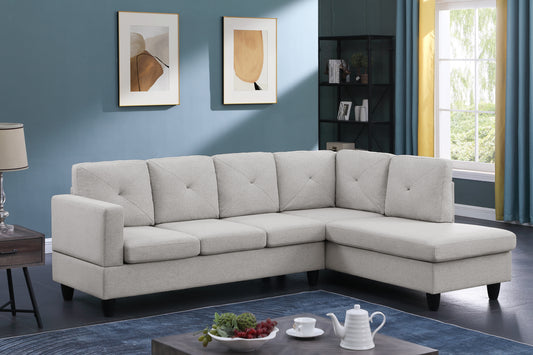 Santiago Sectional Sofa with Right Facing Chaise -  Light Gray