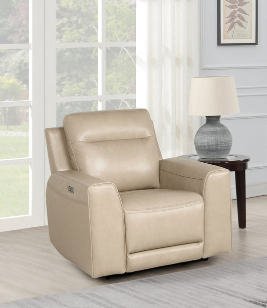 Elena Silhouette Leather Power Reclining  - Tan