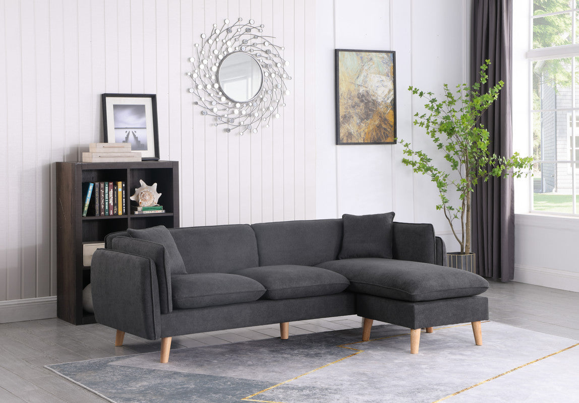 Brayden Fabric Sectional Sofa Chaise - Dark Gray