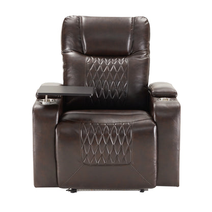 Nest Power Motion Recliner with  360° Swivel Tray - Brown