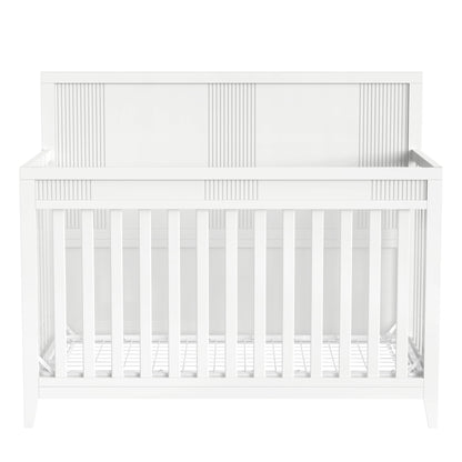 Clean Line Baby Crib Pine Solid Wood Non-Toxic  - White