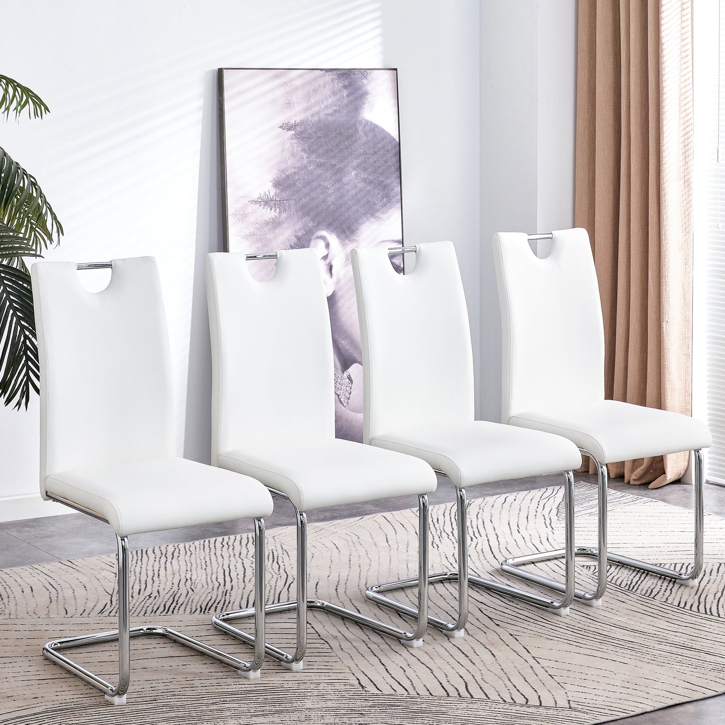 Huntington PU Dining Chairs (Set of 4) - White