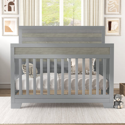 Solid Baby Crib Pine Non-Toxic  - Grey