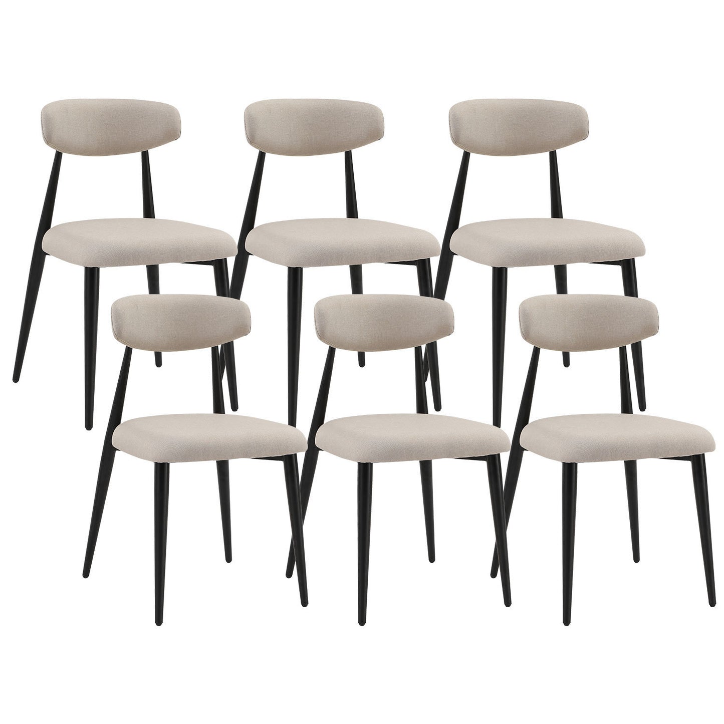 Baxley Curved Dining Chairs (Set of 6) - Light Gray