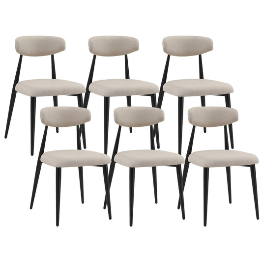 Baxley Curved Dining Chairs (Set of 6) - Light Gray