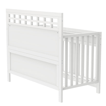 Baby Safe Crib Pine Solid Wood Non-Toxic  - White